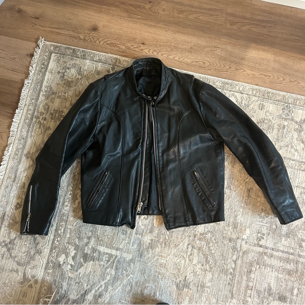 Men’s vintage leather jacket black